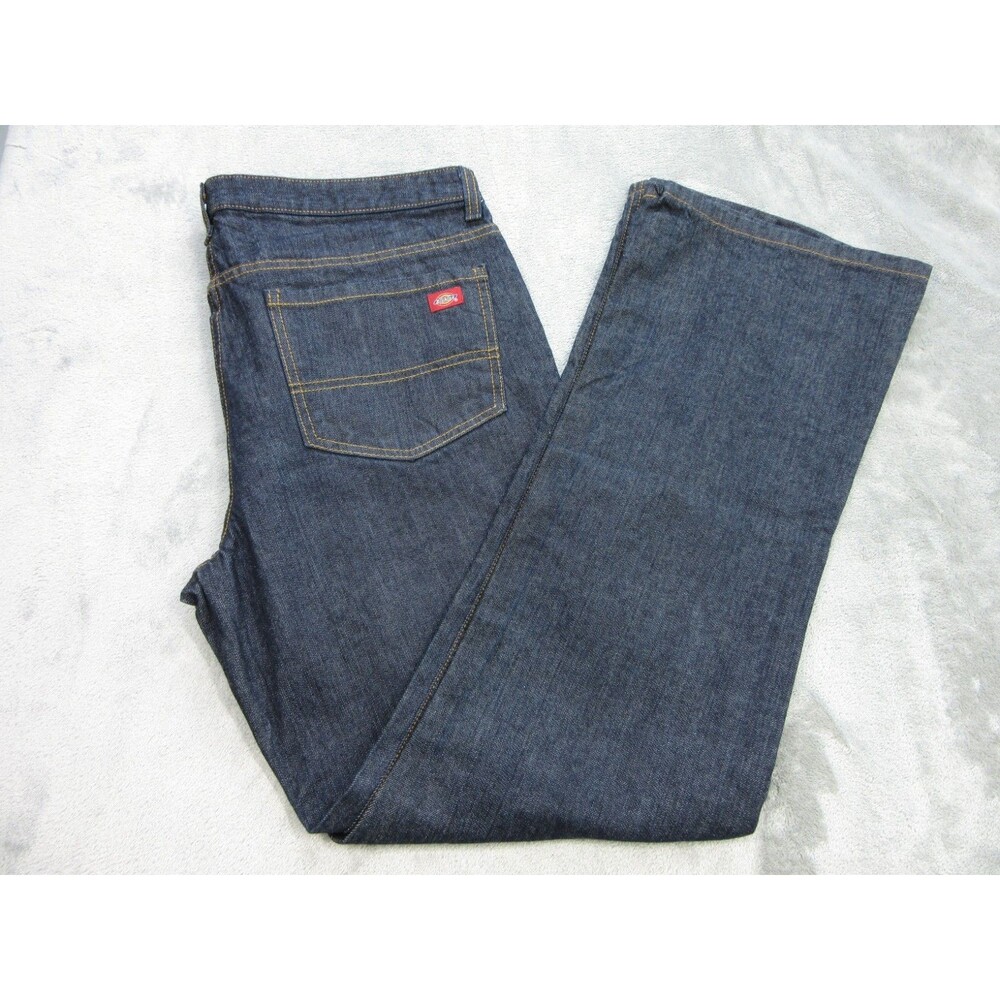 NWT DICKIES Jeans Women's Sze 14 Regular Relaxed Fit Boot Cut Dark Wash Blue